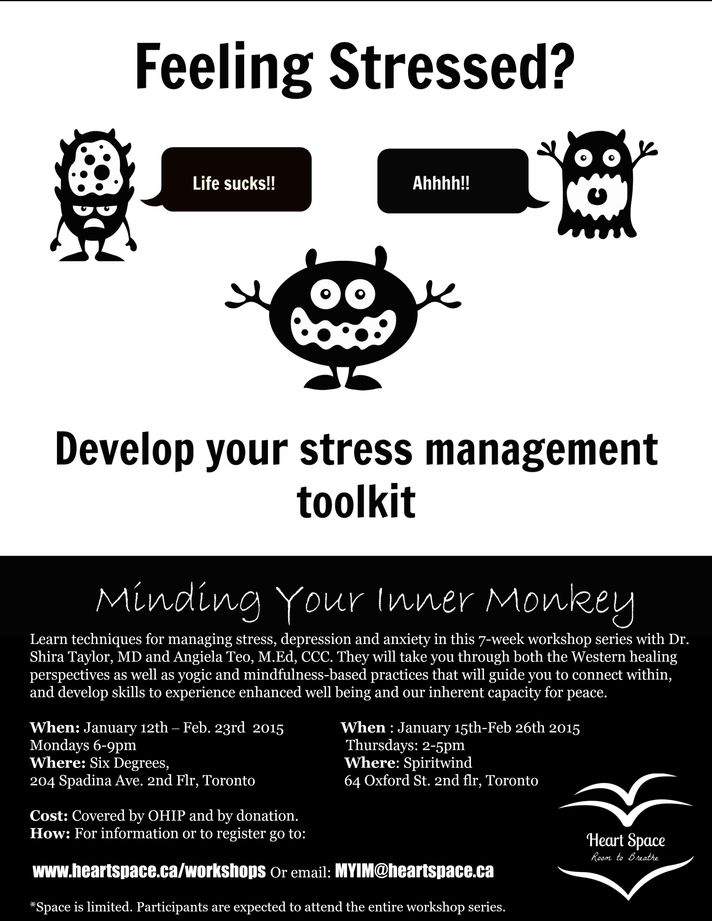 Minding Your Inner Monkey Workshops: New for January 2015